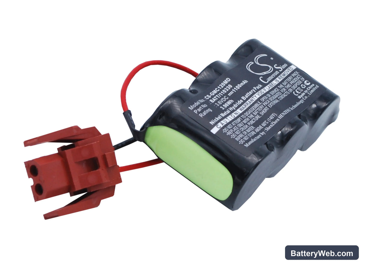 GE Mac 12 Replacement Battery, 3.6V, 1100mAh, Ni-MH 1