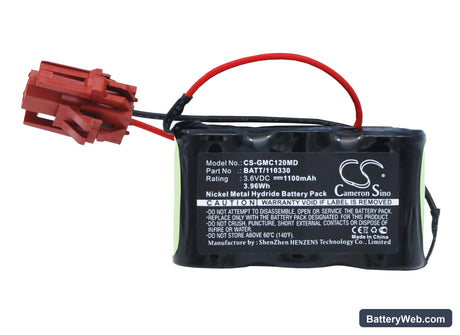 GE Mac 12 Replacement Battery, 3.6V, 1100mAh, Ni-MH 5