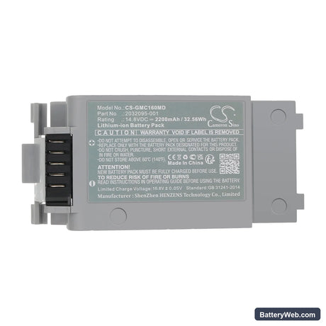 GE Mac 1600 Replacement Battery, 14.8V, 2200mAh, Li-ion 5