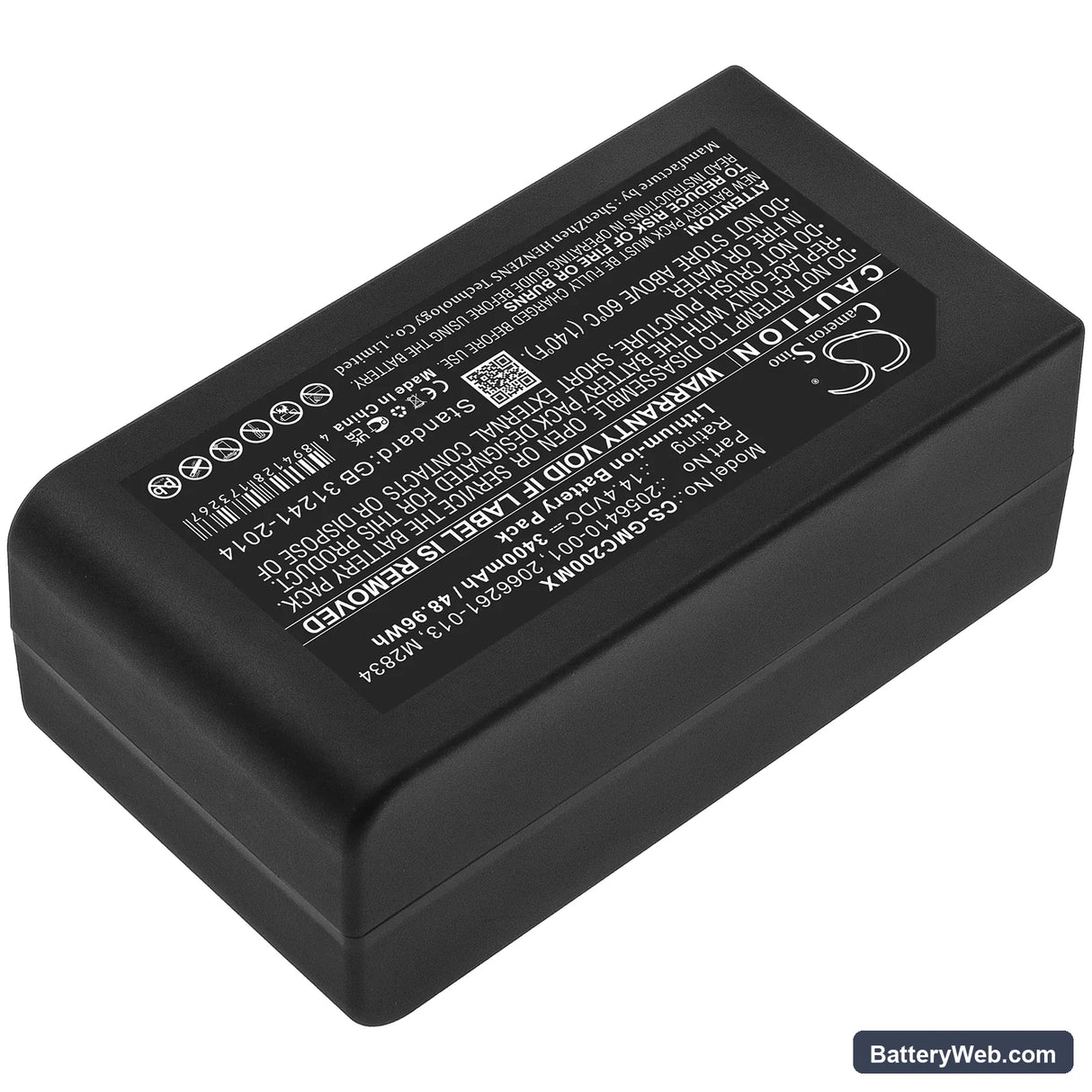 GE MAC 2000 Replacement Battery, 14.4V, 3400mAh, Li-ion 2