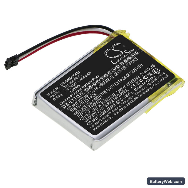 Garmin Delta SE Dog Training Collar Receiver Replacement Battery, 3.7V, 450mAh, Li-Polymer 1