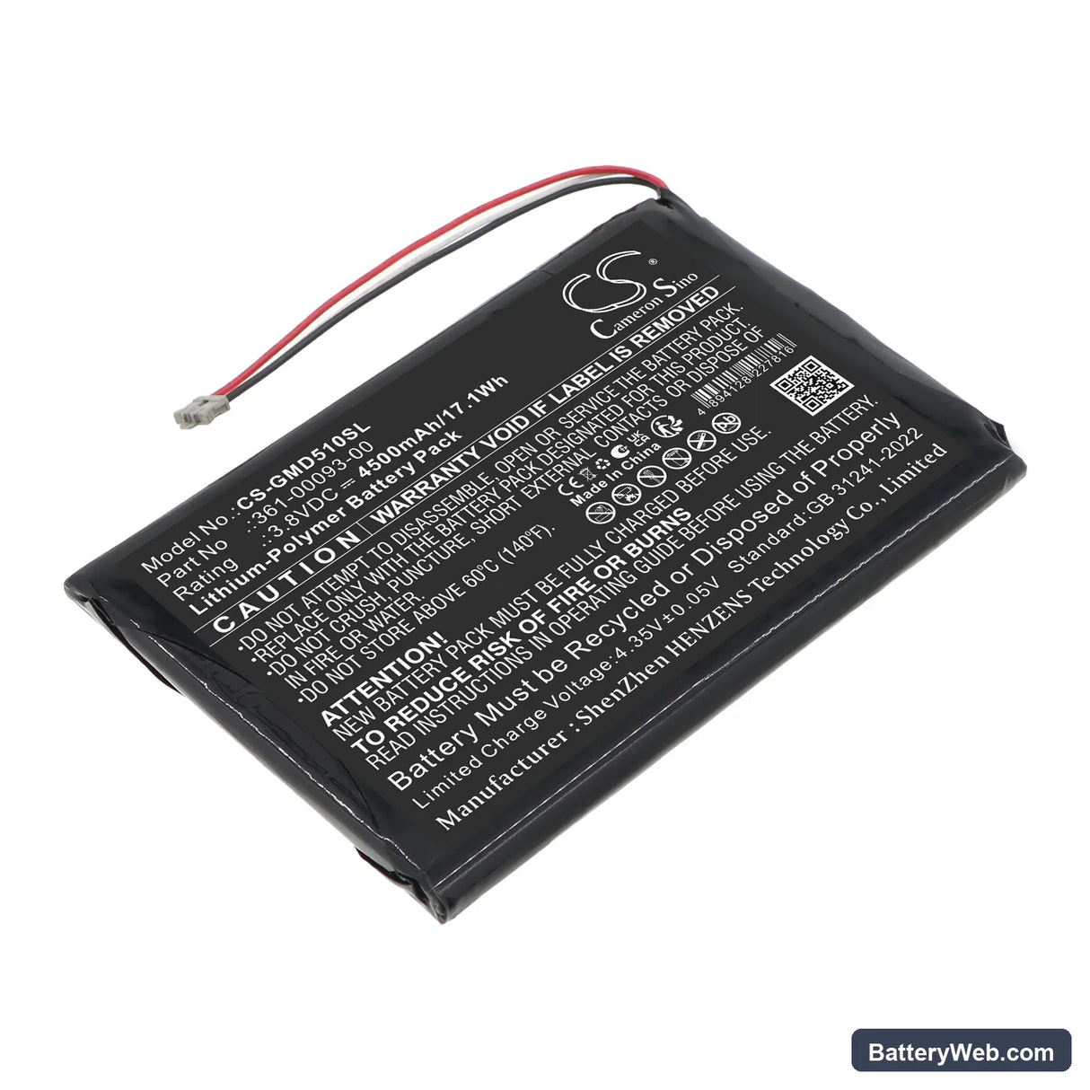 Garmin 010-01561-00 Replacement Battery, 3.8V, 4500mAh, Li-Polymer 1