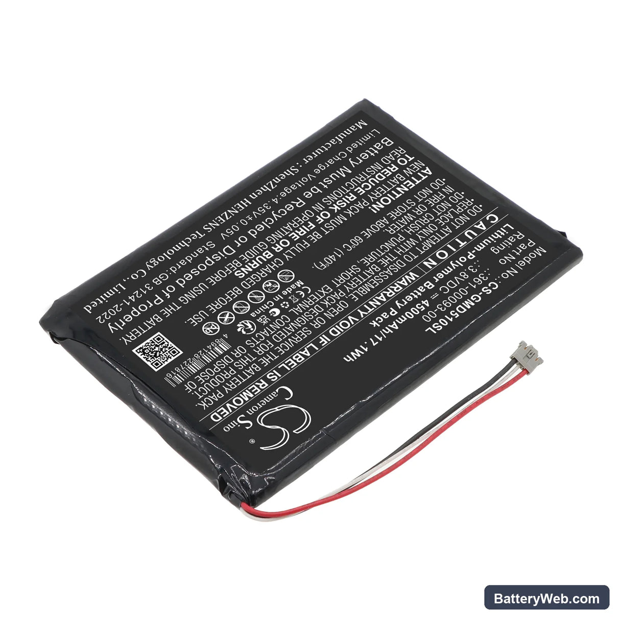 Garmin 010-01561-00 Replacement Battery, 3.8V, 4500mAh, Li-Polymer 2