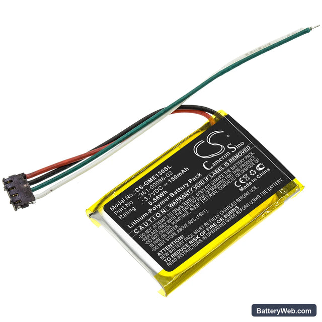 Garmin Edge 130 Replacement Battery, 3.7V, 150mAh, Li-Polymer 1