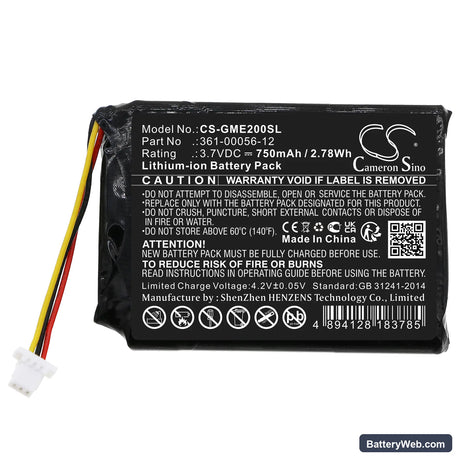 Garmin EDGE Explore 2 Replacement Battery, 3.7V, 750mAh, Li-ion 3