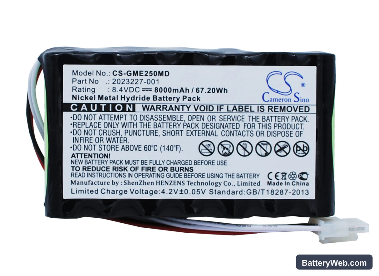 GE Dash 2500 Replacement Battery, 8.4V, 8000mAh, Ni-MH 1