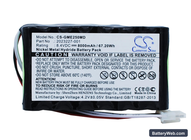 GE Dash 2500 Replacement Battery, 8.4V, 8000mAh, Ni-MH 1