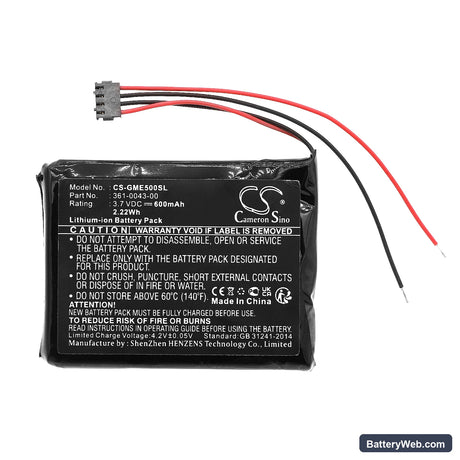 Garmin Edge 200 Replacement Battery, 3.7V, 600mAh, Li-ion 3