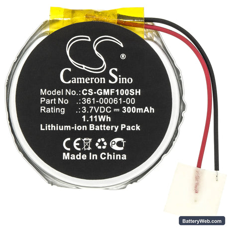 Garmin Fenix 1 Replacement Battery, 3.7V, 300mAh, Li-ion 3