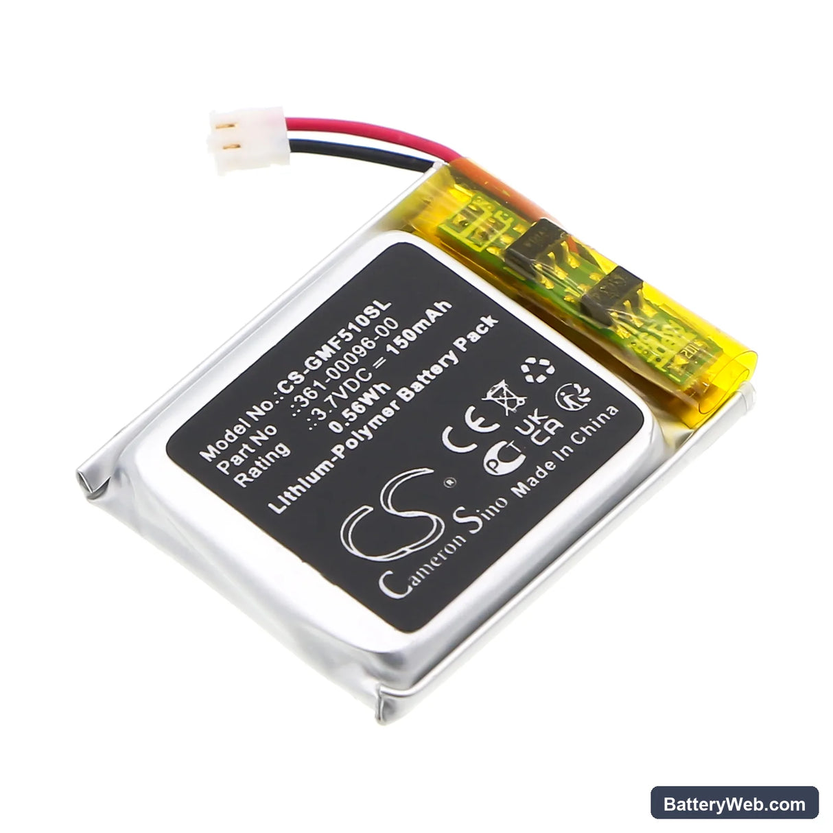 Garmin Fenix 5S Replacement Battery, 3.7V, 150mAh, Li-Polymer 1