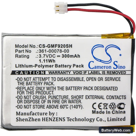Garmin Forerunner 920XT Replacement Battery, 3.7V, 300mAh, Li-Polymer 3