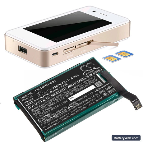 GlocalMe G2 Replacement Battery, 3.7V, 5800mAh, Li-Polymer 5