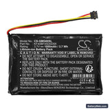 Garmin Approach G6 Replacement Battery, 3.7V, 1000mAh, Li-ion 3