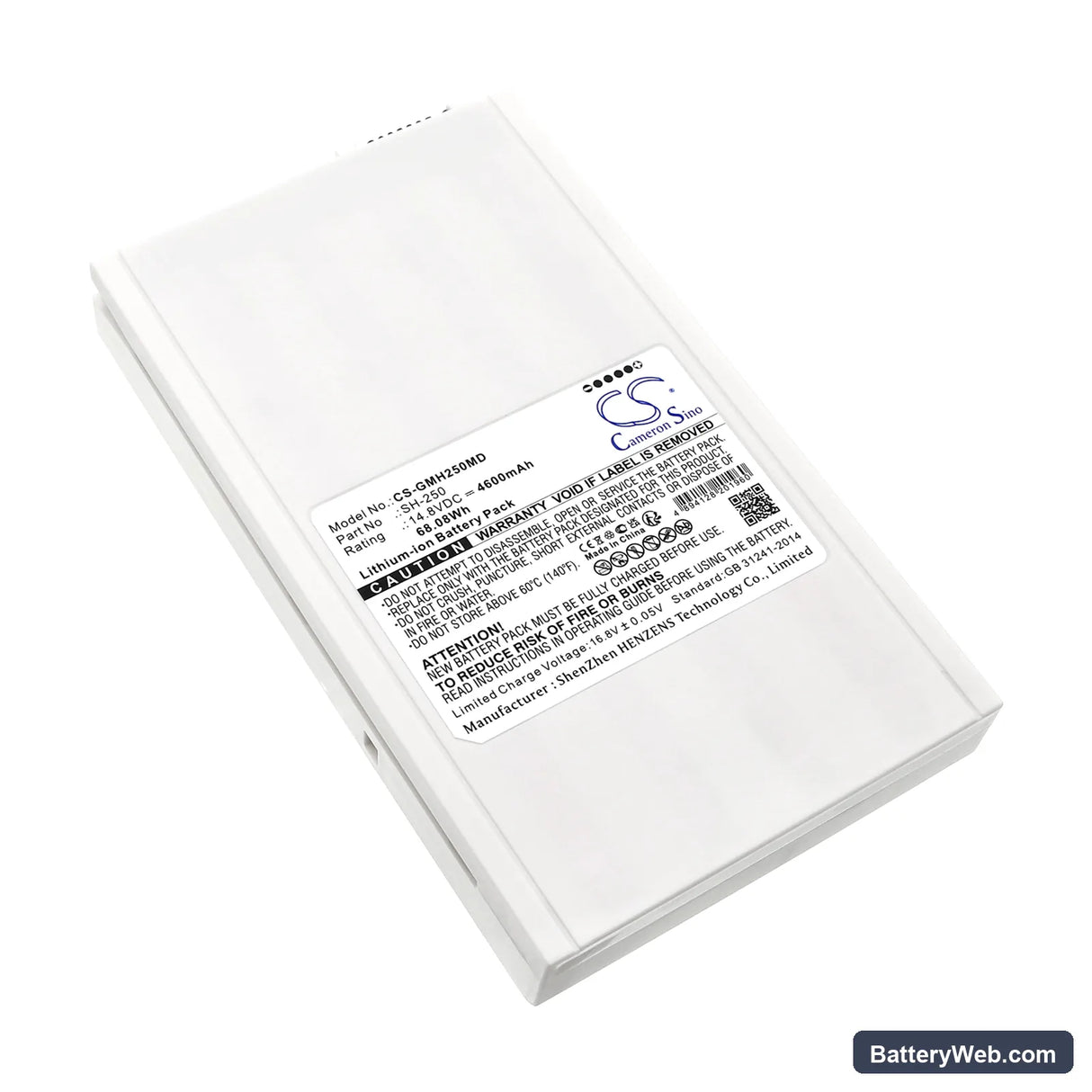 GE Logiq Book XP Replacement Battery, 14.8V, 4600mAh, Li-ion 1