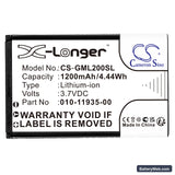 Garmin 010-01055-15 Replacement Battery, 3.7V, 1200mAh, Li-ion 3
