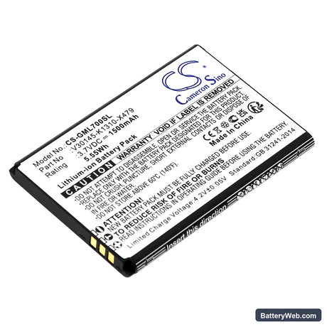 Gigaset GL7 Replacement Battery, 3.7V, 1500mAh, Li-ion 1