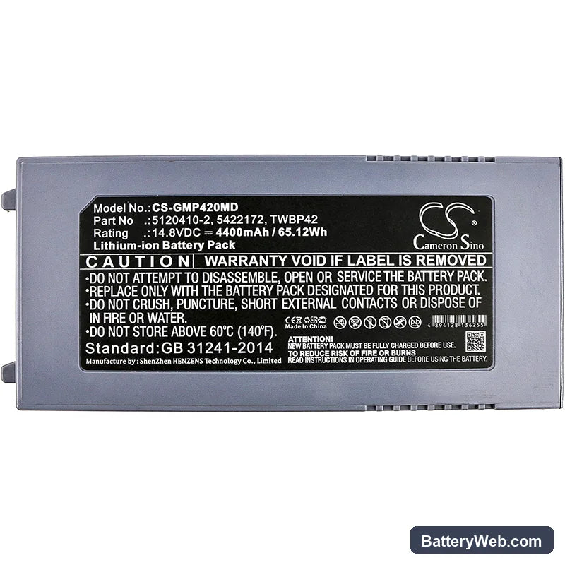 GE Logiq E Replacement Battery, 14.8V, 4400mAh, Li-ion 3