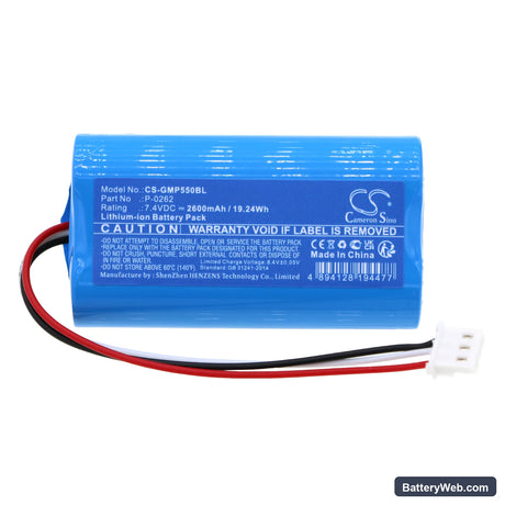 INT RASTER DP-25MX Replacement Battery, 7.4V, 2600mAh, Li-ion 3