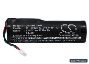 Garmin Pro 70 handheld Replacement Battery, 3.7V, 2200mAh, Li-ion 1