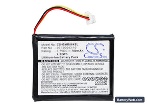 Garmin Delta Replacement Battery, 3.7V, 700mAh, Li-ion 1