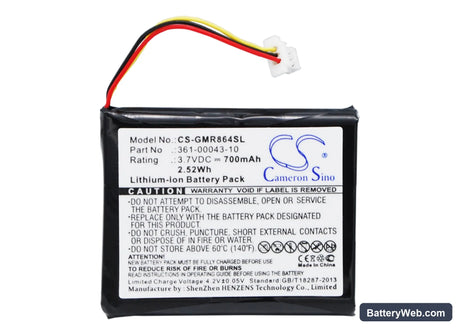 Garmin Delta Replacement Battery, 3.7V, 700mAh, Li-ion 1