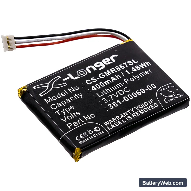Garmin Barklimiter Deluxe Replacement Battery, 3.7V, 400mAh, Li-Polymer 1