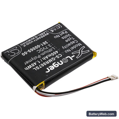 Garmin Barklimiter Deluxe Replacement Battery, 3.7V, 400mAh, Li-Polymer 2
