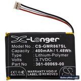Garmin Barklimiter Deluxe Replacement Battery, 3.7V, 400mAh, Li-Polymer 3
