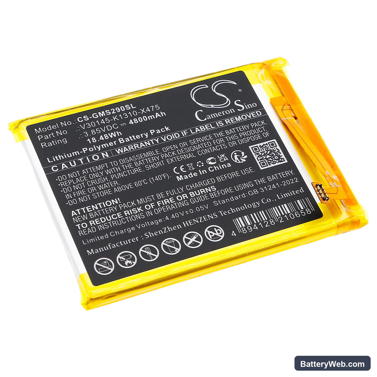 Gigaset GS290 Replacement Battery, 3.85V, 4800mAh, Li-Polymer 1