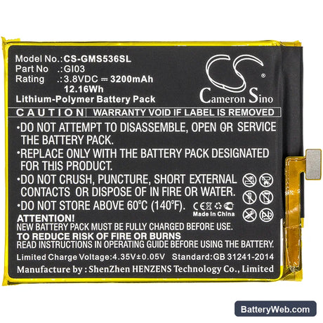 Gigaset ME pure Replacement Battery, 3.8V, 3200mAh, Li-Polymer 3