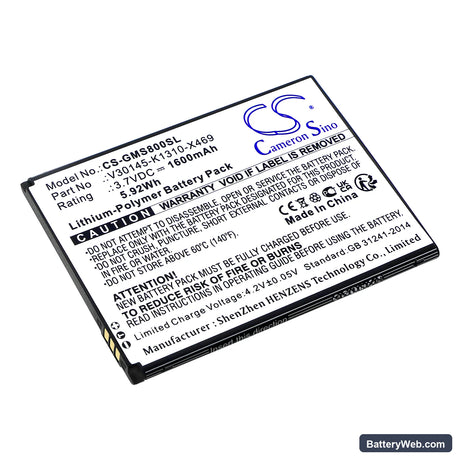 Gigaset GS80 Replacement Battery, 3.7V, 1600mAh, Li-Polymer 1