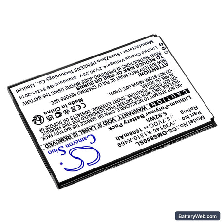 Gigaset GS80 Replacement Battery, 3.7V, 1600mAh, Li-Polymer 2