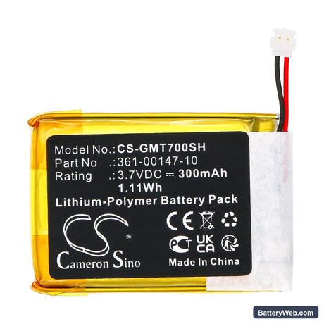 Garmin Tactix 7 Replacement Battery, 3.7V, 300mAh, Li-Polymer 3