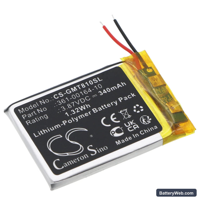 Garmin STD-810G Replacement Battery, 3.87V, 340mAh, Li-Polymer 1