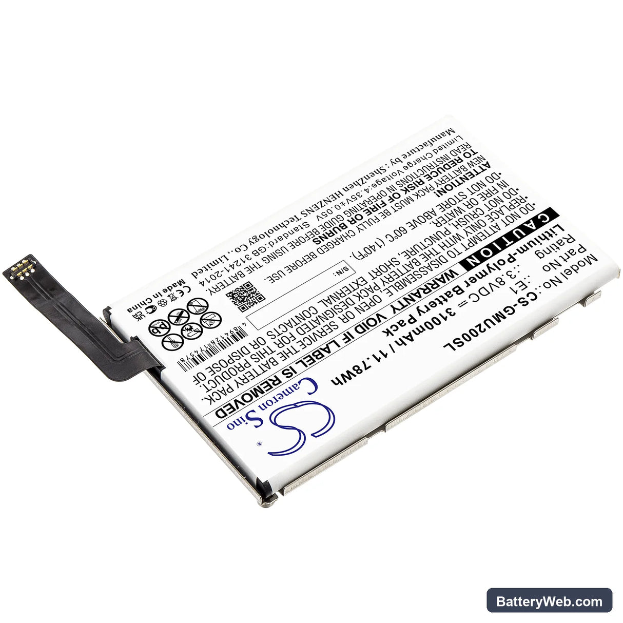 GlocalMe E1 Replacement Battery, 3.8V, 3100mAh, Li-Polymer 2