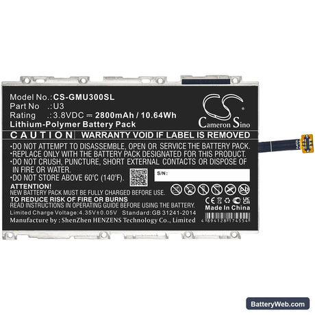 GlocalMe U3 Replacement Battery, 3.8V, 2800mAh, Li-Polymer 5