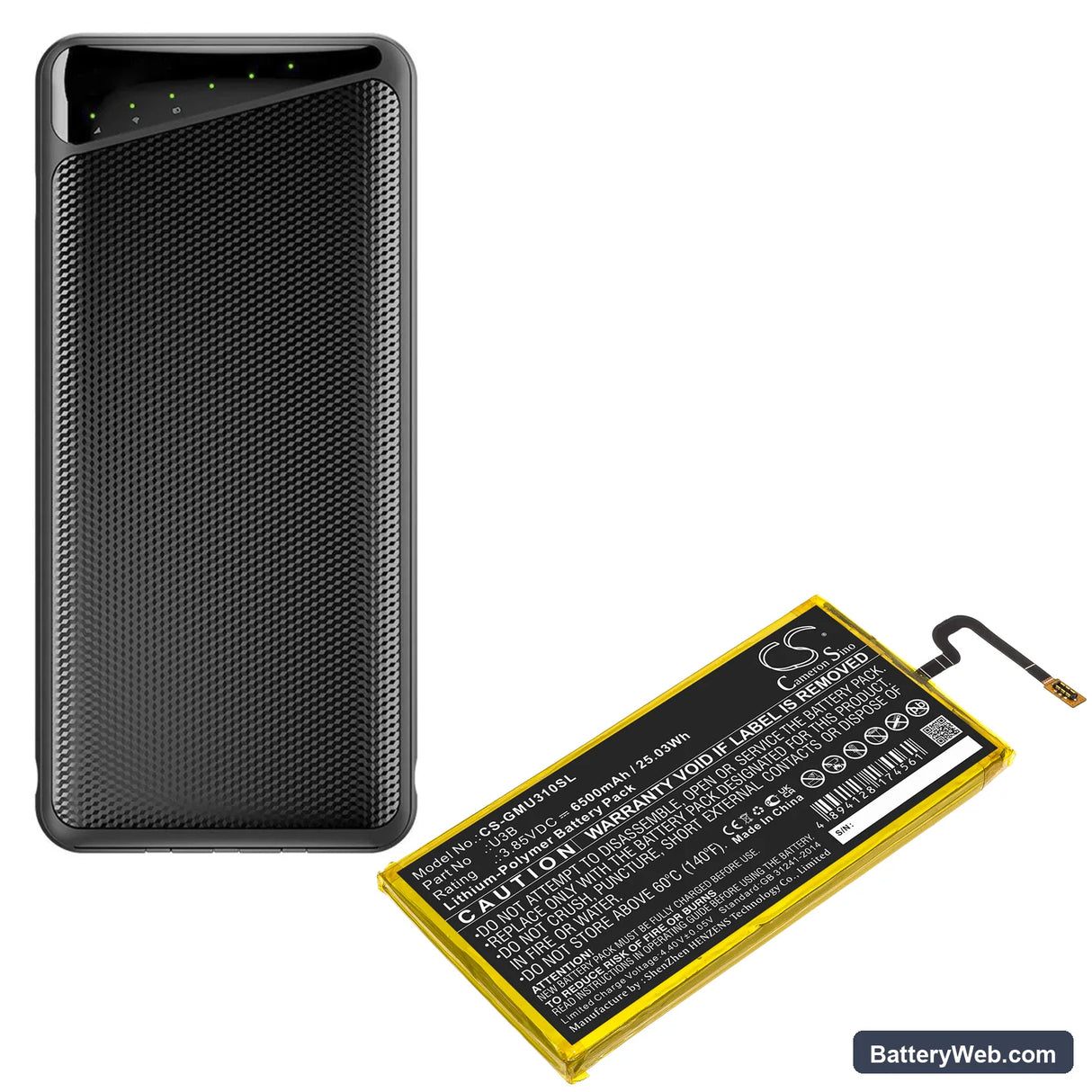 GlocalMe U3B Replacement Battery, 3.85V, 6500mAh, Li-Polymer 5