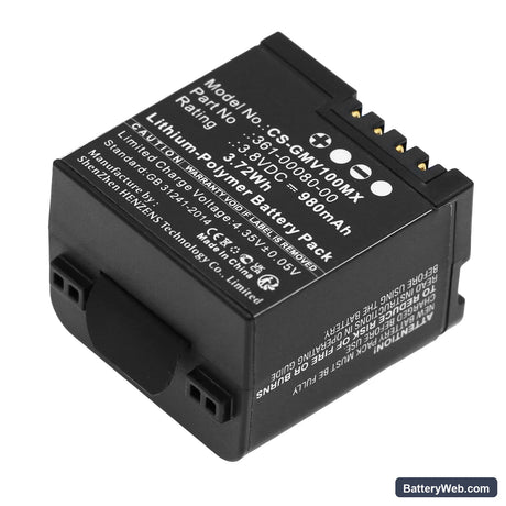 Garmin Virb X Replacement Battery, 3.8V, 980mAh, Li-Polymer 1