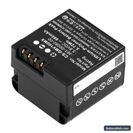 Garmin Virb X Replacement Battery, 3.8V, 980mAh, Li-Polymer 2