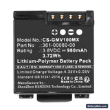 Garmin Virb X Replacement Battery, 3.8V, 980mAh, Li-Polymer 5