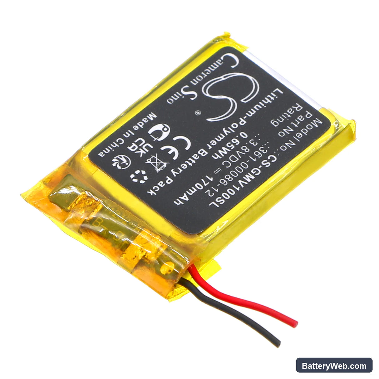 Garmin Venu Replacement Battery, 3.8V, 170mAh, Li-Polymer 2