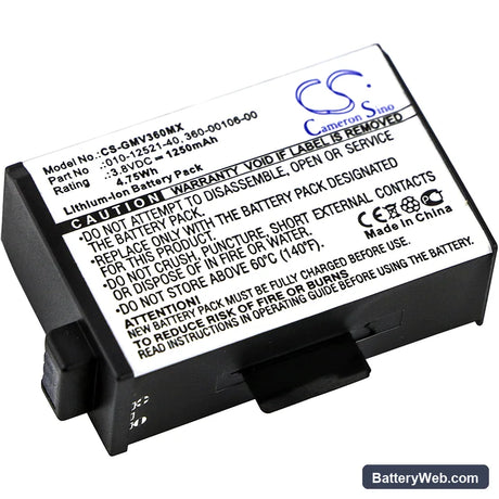 Garmin Virb 360 Replacement Battery, 3.8V, 1250mAh, Li-ion 1