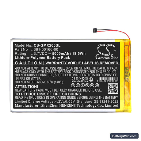 Garmin Zumo XT2 Replacement Battery, 3.7V, 5000mAh, Li-Polymer 3