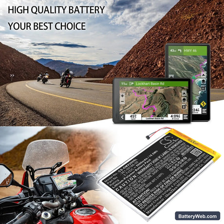 Garmin Zumo XT2 Replacement Battery, 3.7V, 5000mAh, Li-Polymer 6