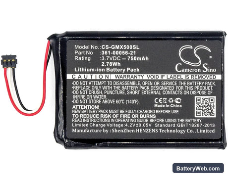 Garmin Driveluxe 50 LMTHD Replacement Battery, 3.7V, 750mAh, Li-ion 3