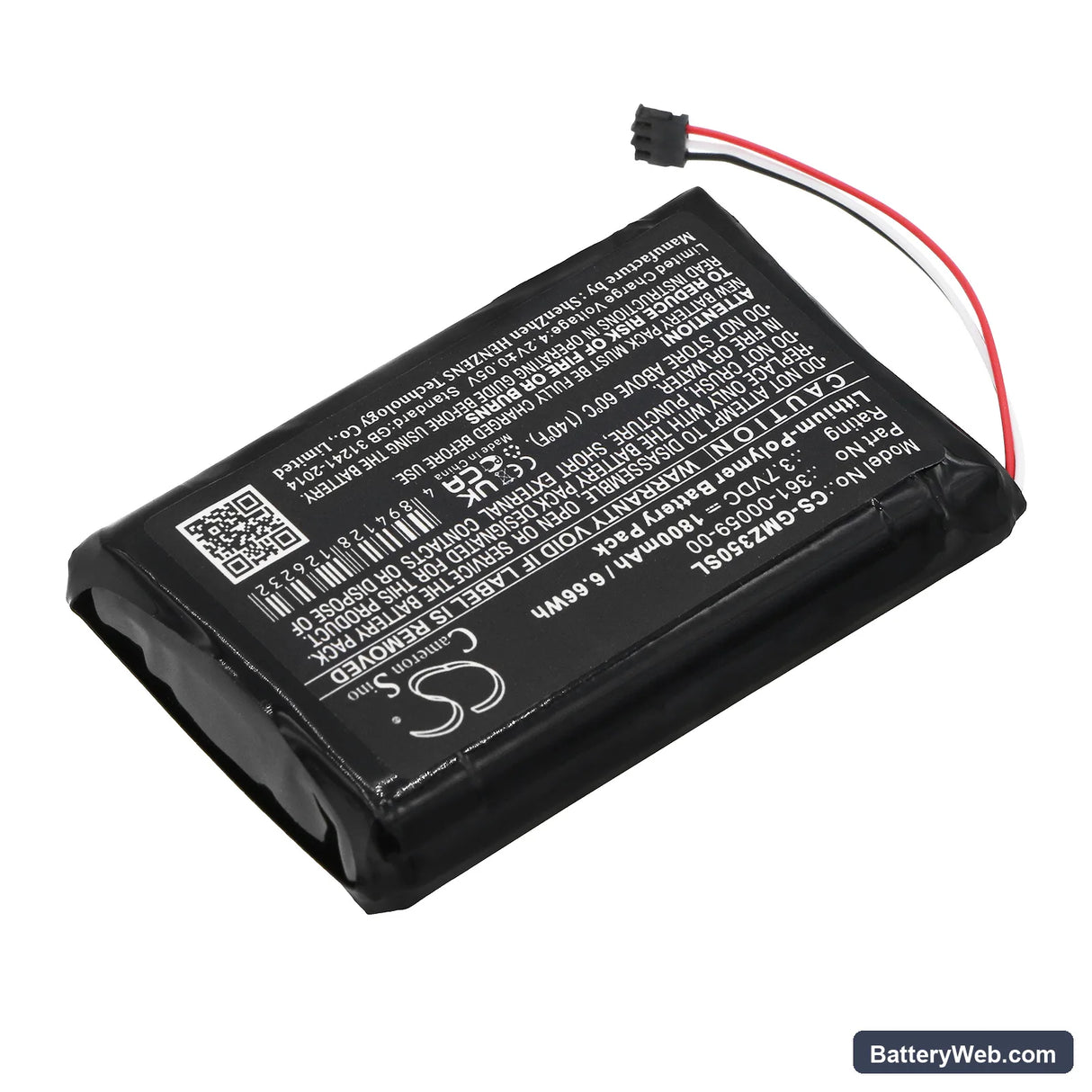 Garmin ZUMO 350LM Replacement Battery, 3.7V, 1800mAh, Li-Polymer 2