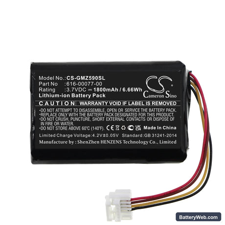 Garmin 010-01603-10 Replacement Battery, 3.7V, 1800mAh, Li-ion 3