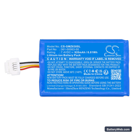 BMW Motorrad Navigator V Replacement Battery, 7.4V, 920mAh, Li-ion 3