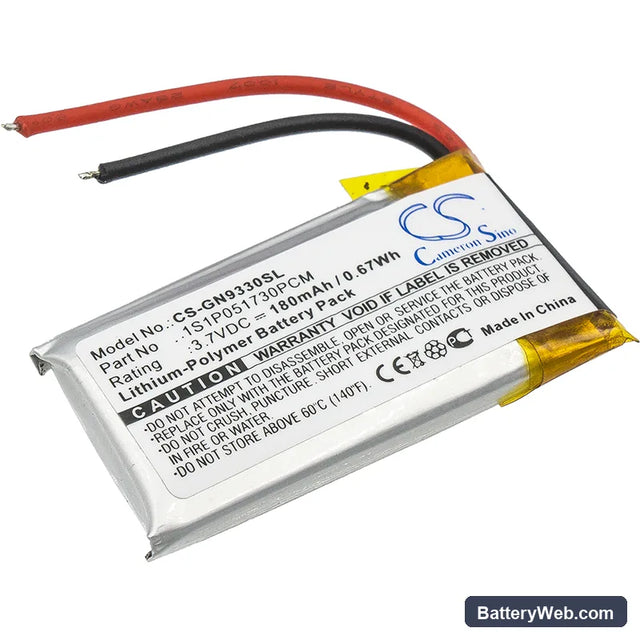 GN Netcom 9330 Replacement Battery, 3.7V, 180mAh, Li-Polymer 1