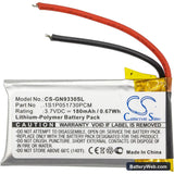 GN Netcom 9330 Replacement Battery, 3.7V, 180mAh, Li-Polymer 3